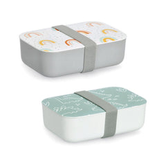 Cutie pentru sandwich, 750 ml, din plastic, gri/alb Lunch box Rainbow Zeller