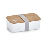 Hectarul - Cutie pentru sandwich, 750 ml, din plastic si bambus, alb Lunch box Zeller