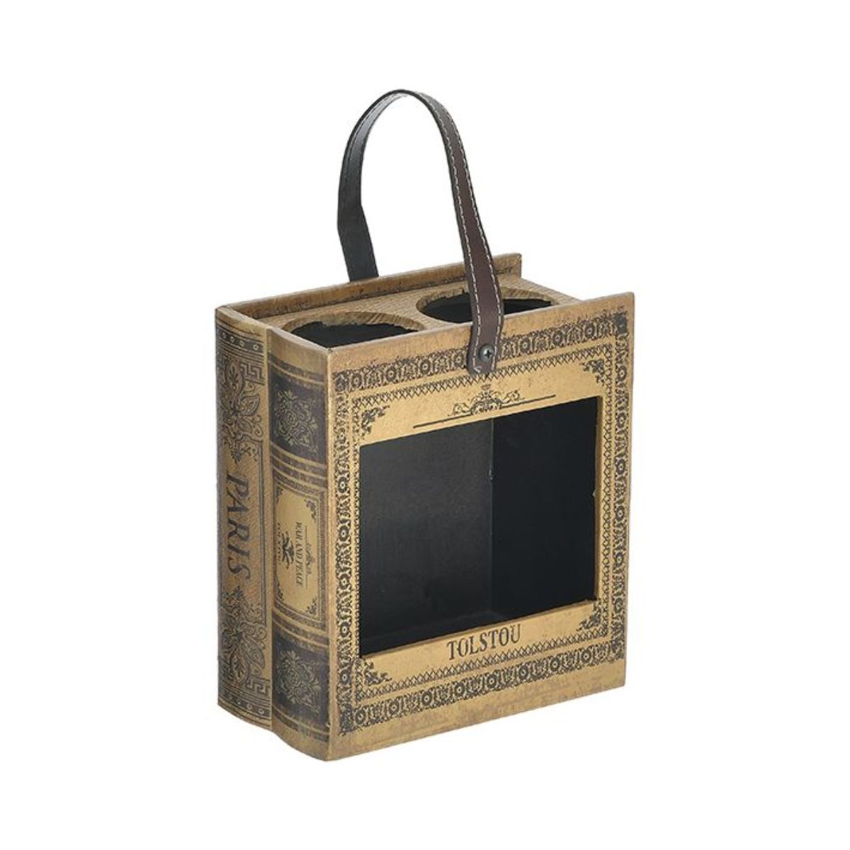 Cutie pentru sticle de vin, 2 compartimente, maro, Inart, 1, hectarul.ro