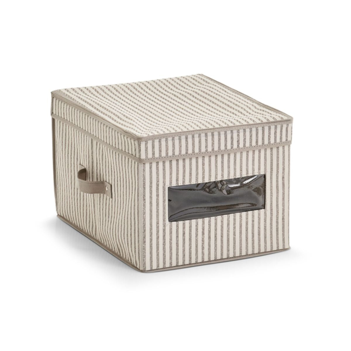 Cutie textila cu capac 30 x 39,5 x 25 cm, bej, Stripes Zeller, 1, hectarul.ro