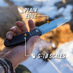 Cutit de vanatoare cu lama fixa Gerber, Downwind Fixed , Negru