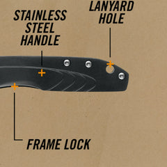 Cutit pliabil de buzunar Gerber, lungime lama 6,6 cm, STL 2,5 Pocket Folder, negru