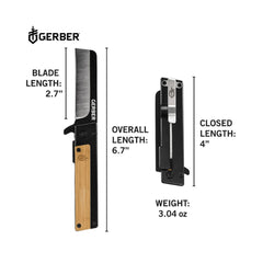 Cutit pliabil de buzunar Gerber, lungime lama 6,8 cm Quadrant Modern Folding Bambo