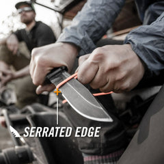 Cutit tactic si de supravietuire Gerber cu muchie fina si toc cu lama fixa Strongarm, negru