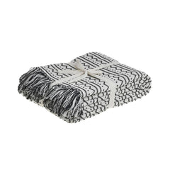 Cuvertura negru/alb din bumbac, 150Χ240 cm, Inart