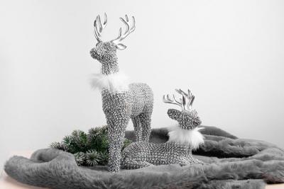 Decor de Craciun MagicHome, Ren in picioare, 23x33 cm, 1, hectarul.ro