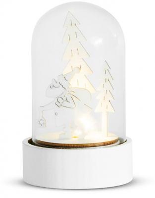 Decor de Craciun MagicHome Woodeco, Mos Craciun in sticla, LED, 5x10 cm, 1, hectarul.ro