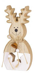 Decor de Craciun MagicHome Woodeco, Ren, pachet 4 bucati, 9x20 cm