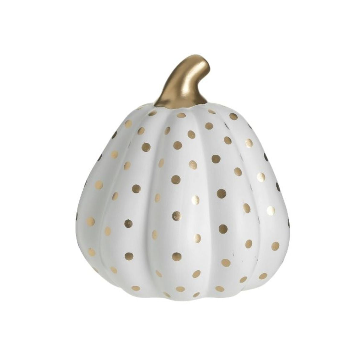 Decoratiune alb/auriu din ceramica dovleac Φ13Χ16 Inart, 1, hectarul.ro