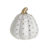 Hectarul - Decoratiune alb/auriu din ceramica dovleac Φ13Χ16 Inart