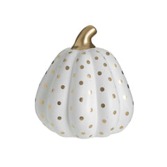 Decoratiune alb/auriu din ceramica dovleac Φ13Χ16 Inart