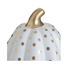 Decoratiune alb/auriu din ceramica dovleac Φ13Χ16 Inart