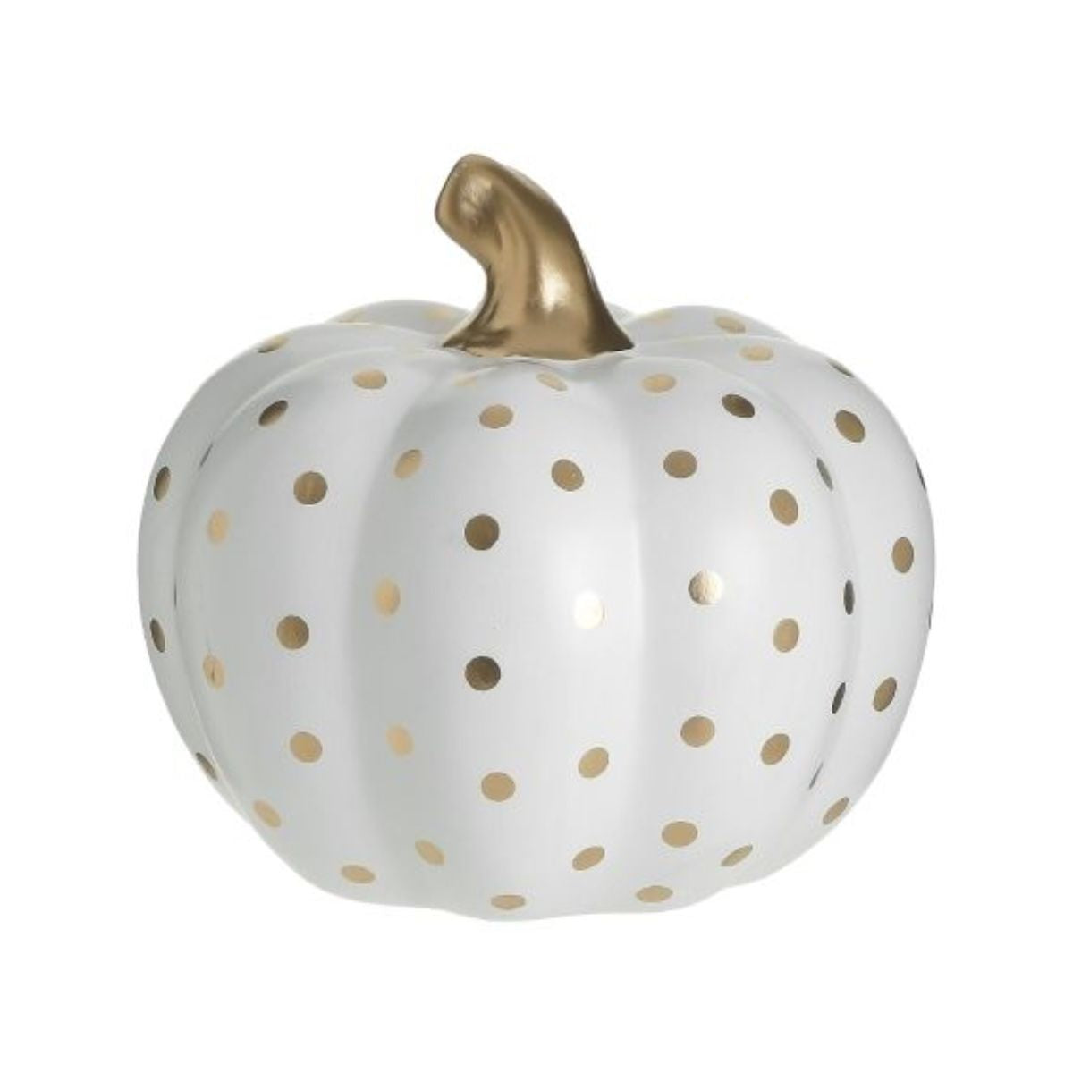 Decoratiune alb/auriu din ceramica dovleac Φ16Χ16 Inart, 1, hectarul.ro