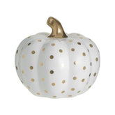 Hectarul - Decoratiune alb/auriu din ceramica dovleac Φ16Χ16 Inart