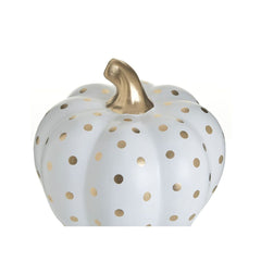 Decoratiune alb/auriu din ceramica dovleac Φ16Χ16 Inart