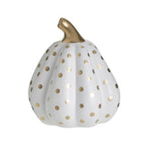 Hectarul - Decoratiune alb/auriu din ceramica dovleac Φ18Χ20 Inart