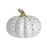 Hectarul - Decoratiune alb/auriu din ceramica dovleac Φ24Χ20 Inart