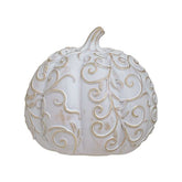 Hectarul - Decoratiune alb/auriu din polirasina dovleac 13X11X12 Inart