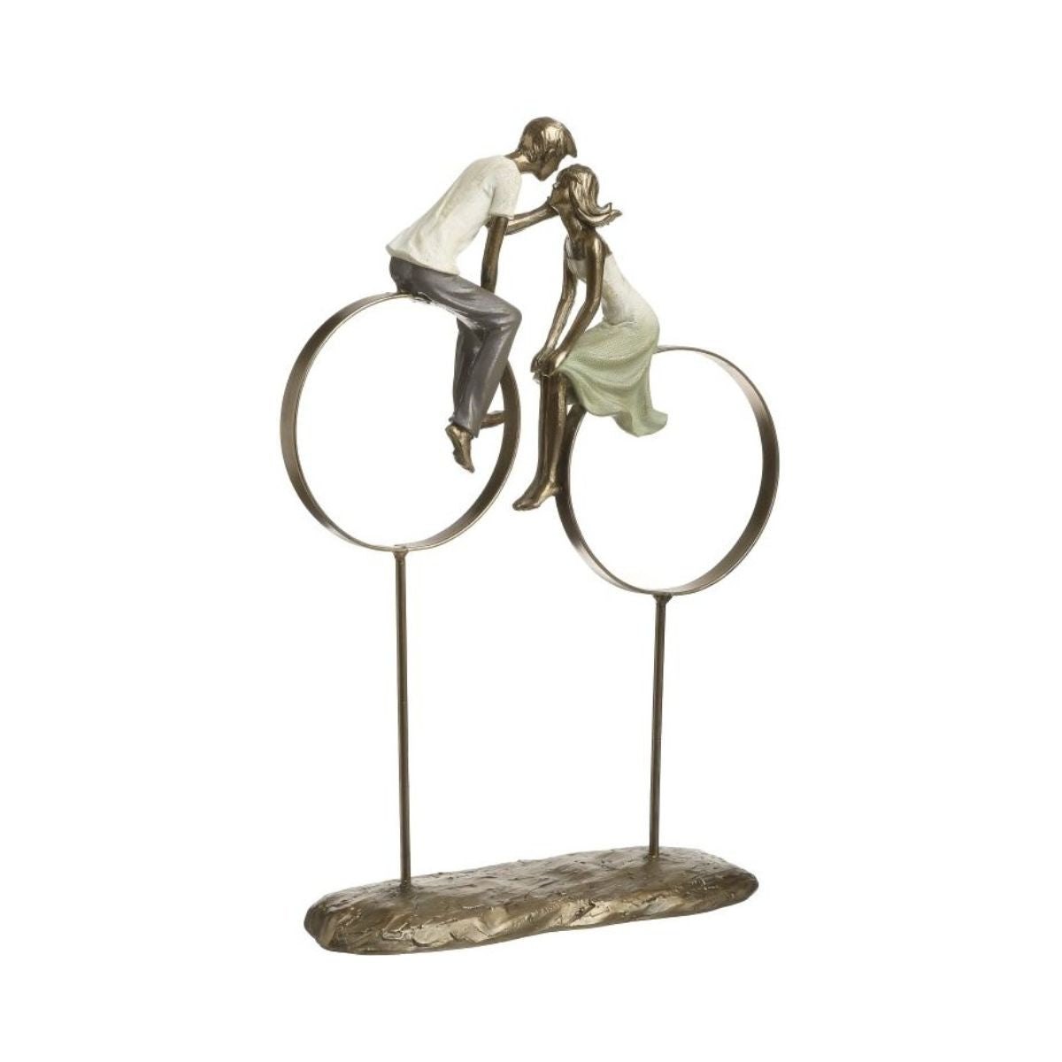 Decoratiune aurie din polirasina Cuplu pe bicicleta 24X8Χ35 Inart, 1, hectarul.ro