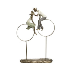 Decoratiune aurie din polirasina Cuplu pe bicicleta 24X8Χ35 Inart