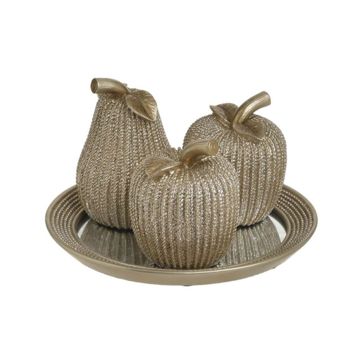 Decoratiune aurie din polirasina si sticla Fruits Inart, 1, hectarul.ro