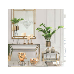 Decoratiune auriu/crem din polirasina dovleac Φ15Χ19 Inart