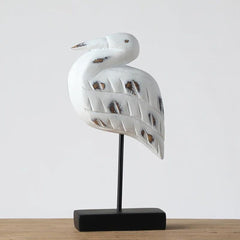 Decoratiune barza alba din polirasina 32 cm Yazhi