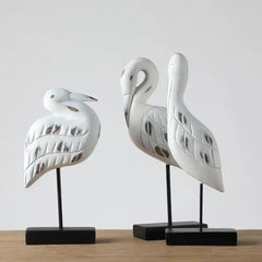 Decoratiune barza alba din polirasina 32 cm Yazhi