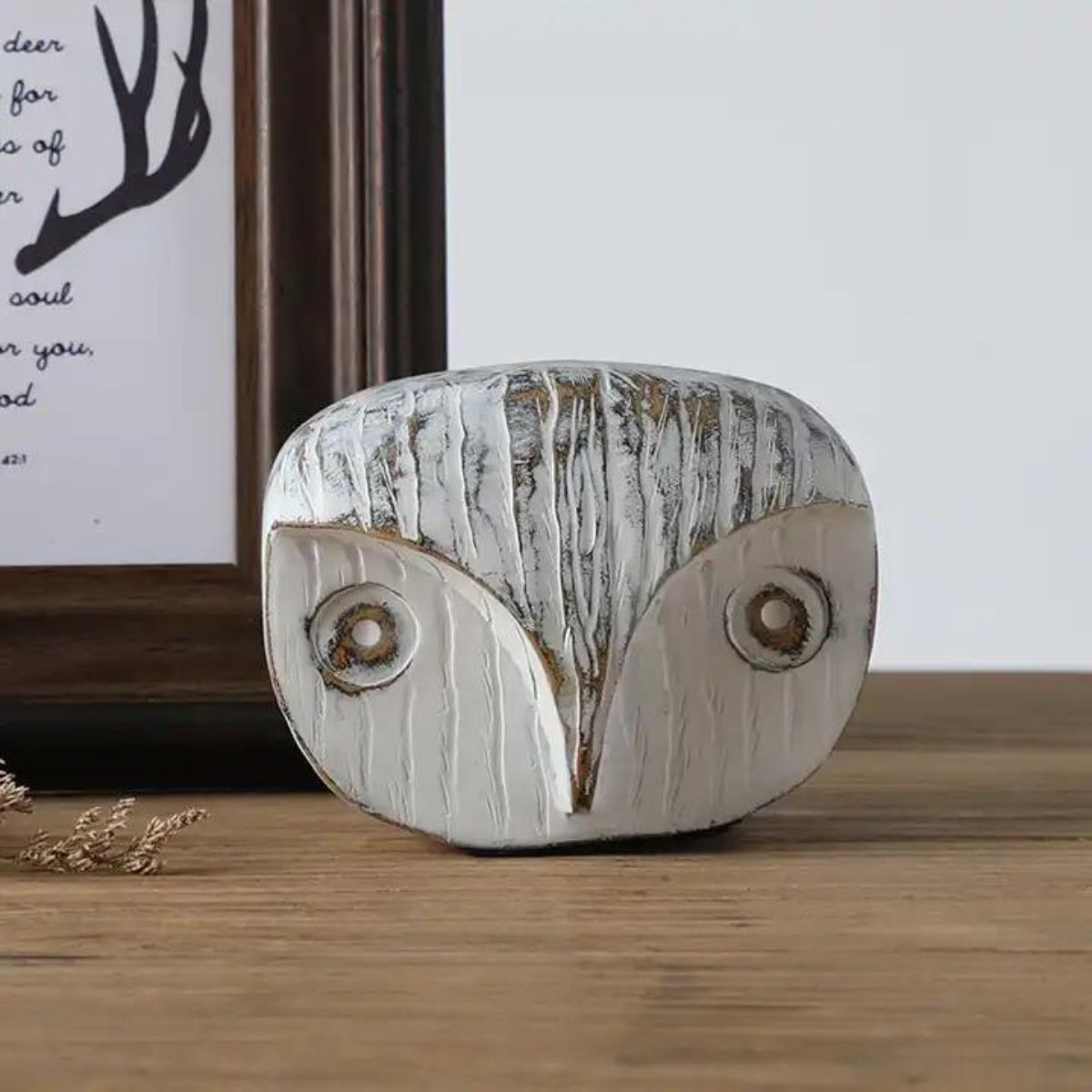 Decoratiune bufnita alba din polirasina 8.5 cm Yazhi, 1, hectarul.ro