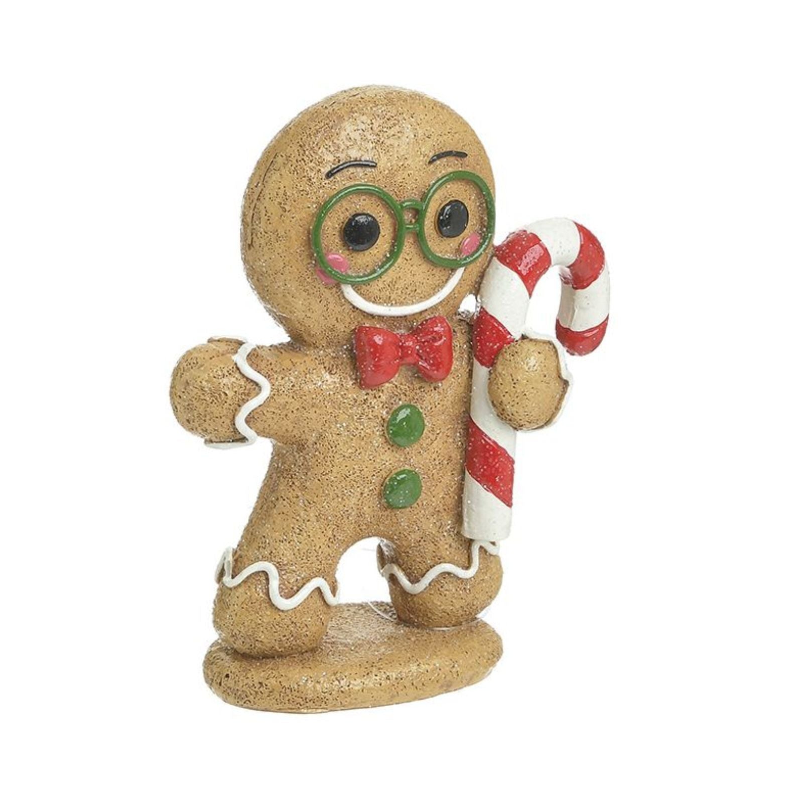 Decoratiune Craciun din polirasina Candy stick Gingerbread Man 13 cm Inart, 1, hectarul.ro