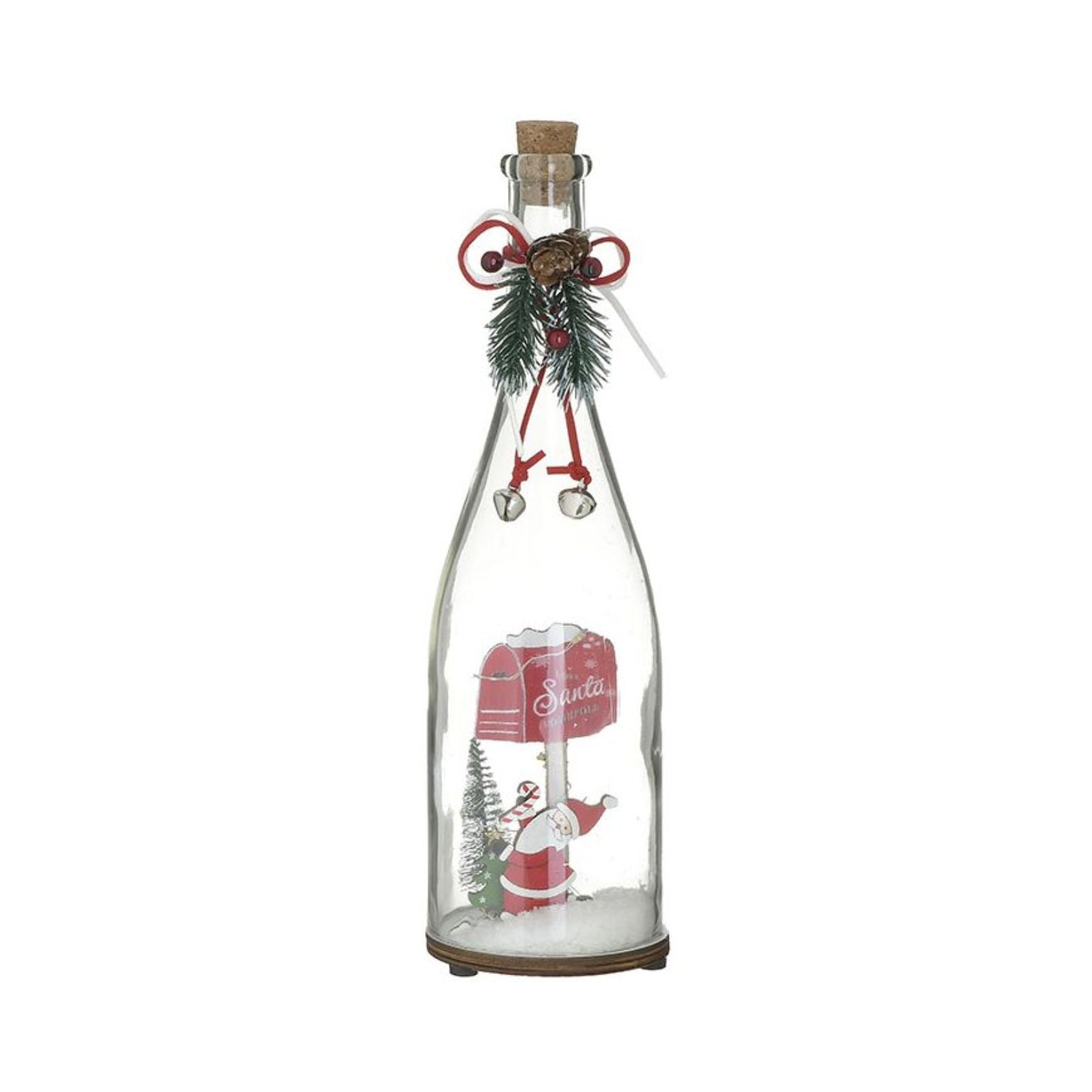 Decoratiune Craciun din sticla, cu led, Bottle 30 cm Inart, 1, hectarul.ro