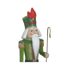 Decoratiune Craciun verde din polirasina Nutcracker 42 cm Inart