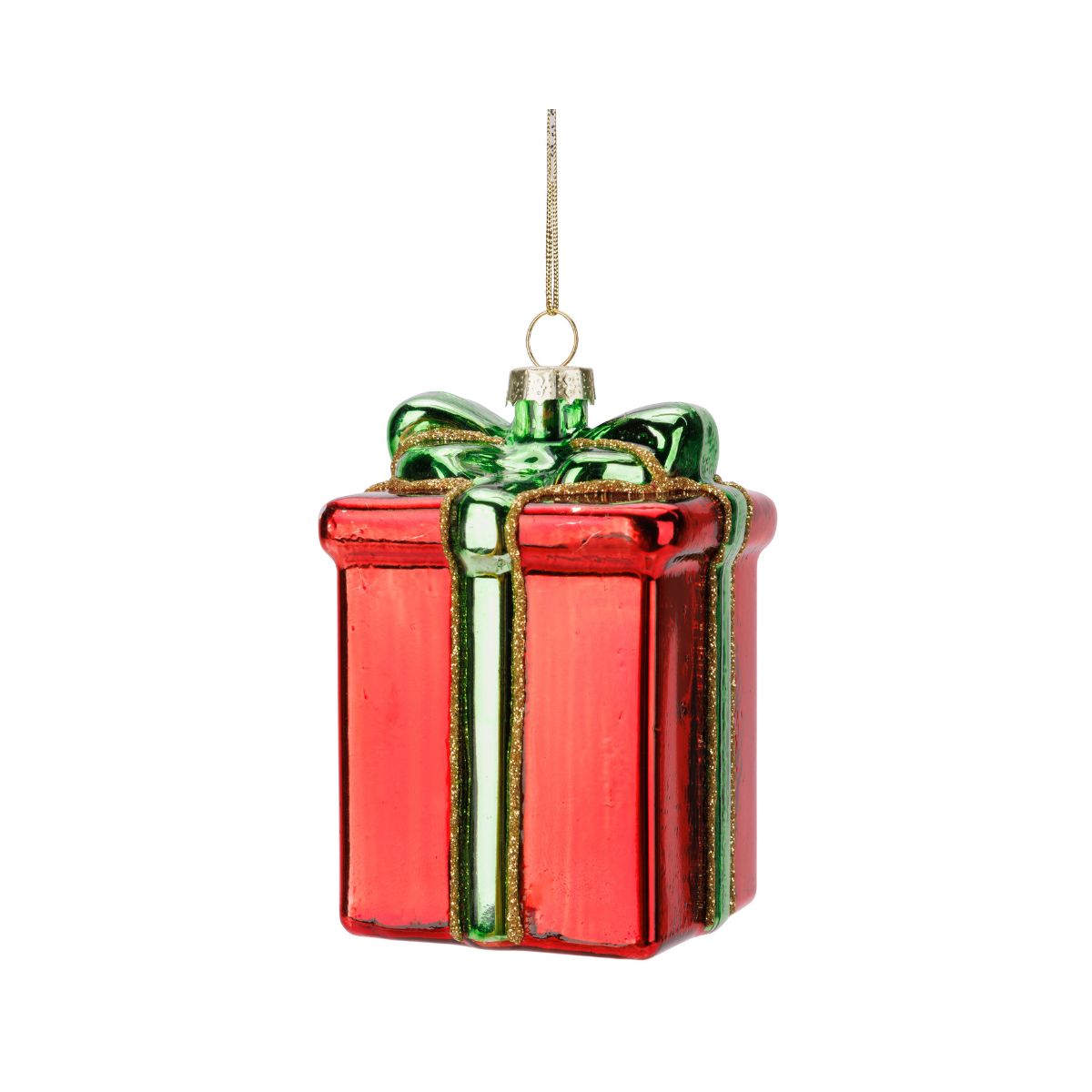 Decoratiune de Craciun 9 cm cadou rosu/verde Cosy&Trendy, 1, hectarul.ro