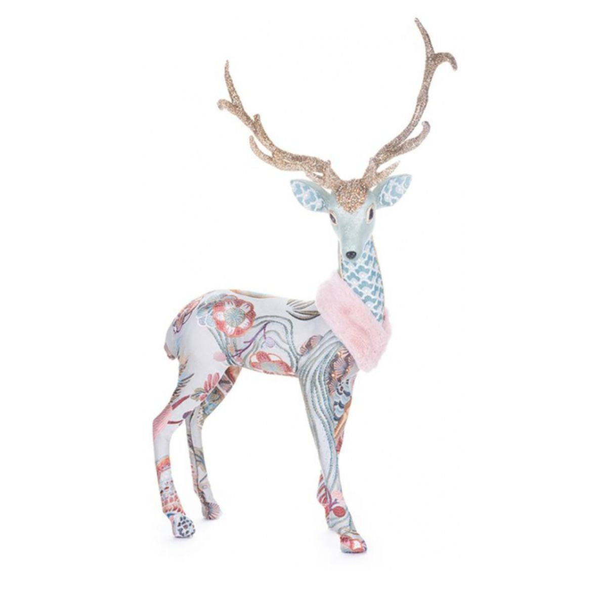 Decoratiune de Craciun, Cerb in picioare albastru, 38x17x57 cm, 1, hectarul.ro
