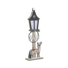 Decoratiune de Craciun din lemn cu LED Felinar 14X6X41 cm Inart