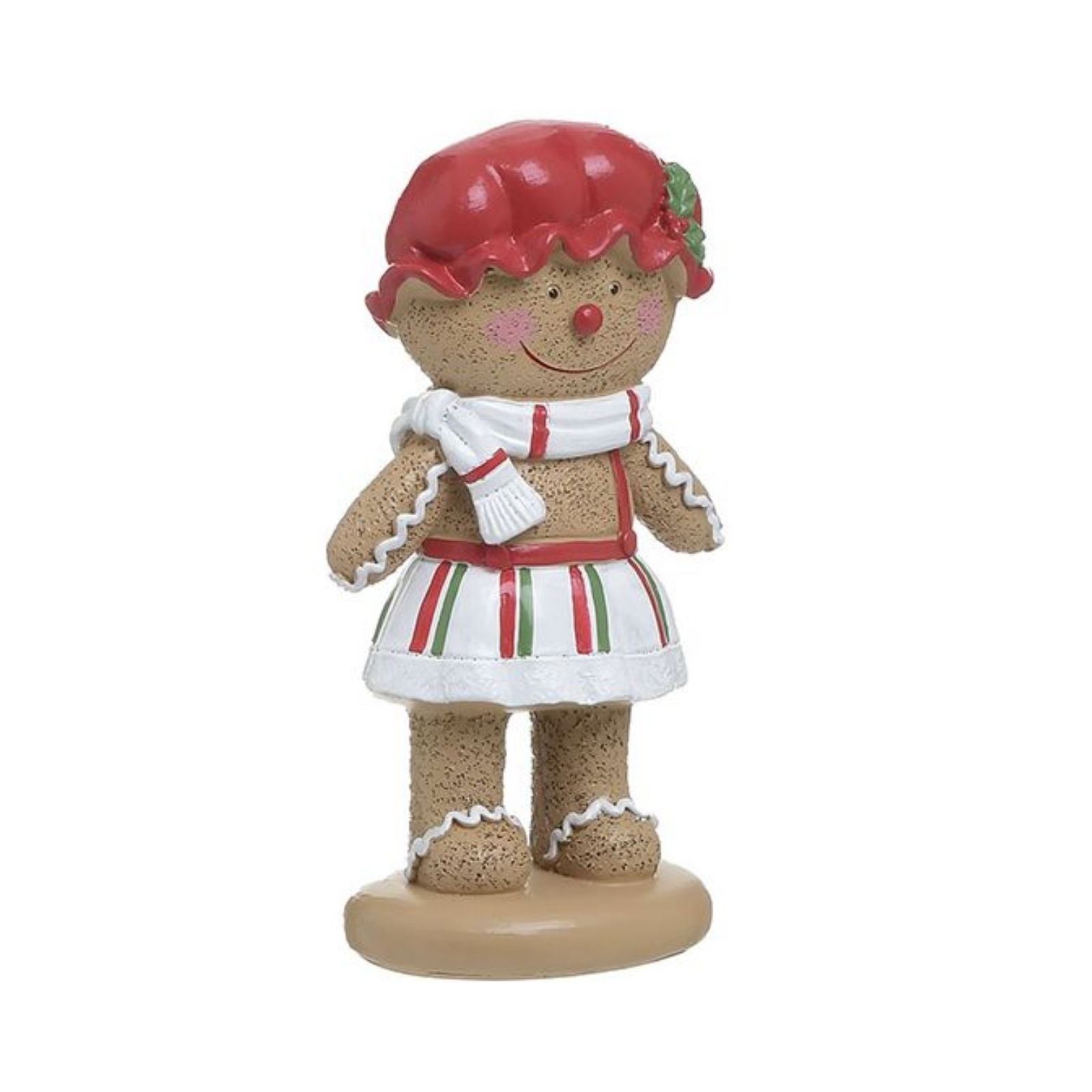 Decoratiune de Craciun, din lemn, Scarf Gingerbread man 16 cm Inart, 1, hectarul.ro