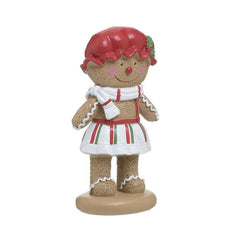 Decoratiune de Craciun, din lemn, Scarf Gingerbread man 16 cm Inart