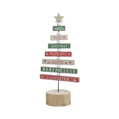 Decoratiune de Craciun, din lemn, XMAS Tree 30 cm Inart