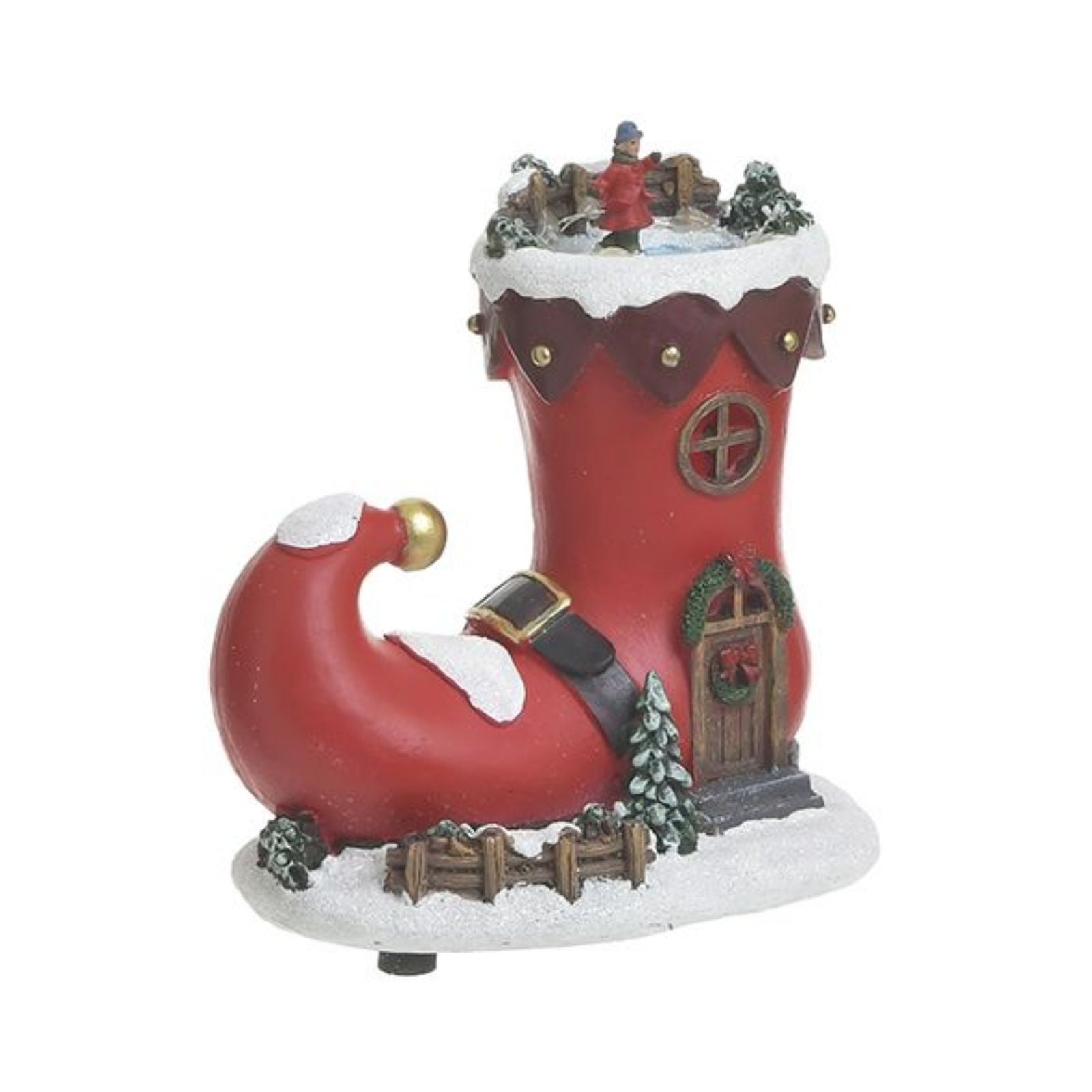 Decoratiune de Craciun, din polirasina, House/Boot 13 cm Inart, 1, hectarul.ro