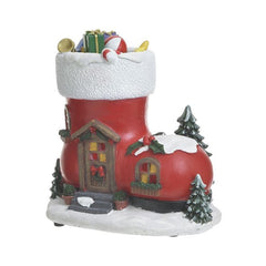 Decoratiune de Craciun, din polirasina, House/Boot 19 cm Inart