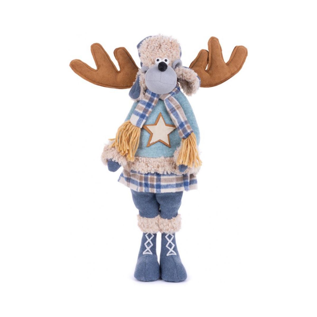 Decoratiune de Craciun MagicHome, fata ren albastra, 24x18x55 cm, 1, hectarul.ro