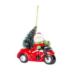 Decoratiune de Craciun MagicHome, Om de Zapada in masina, LED, 12,6x6x11,8 cm