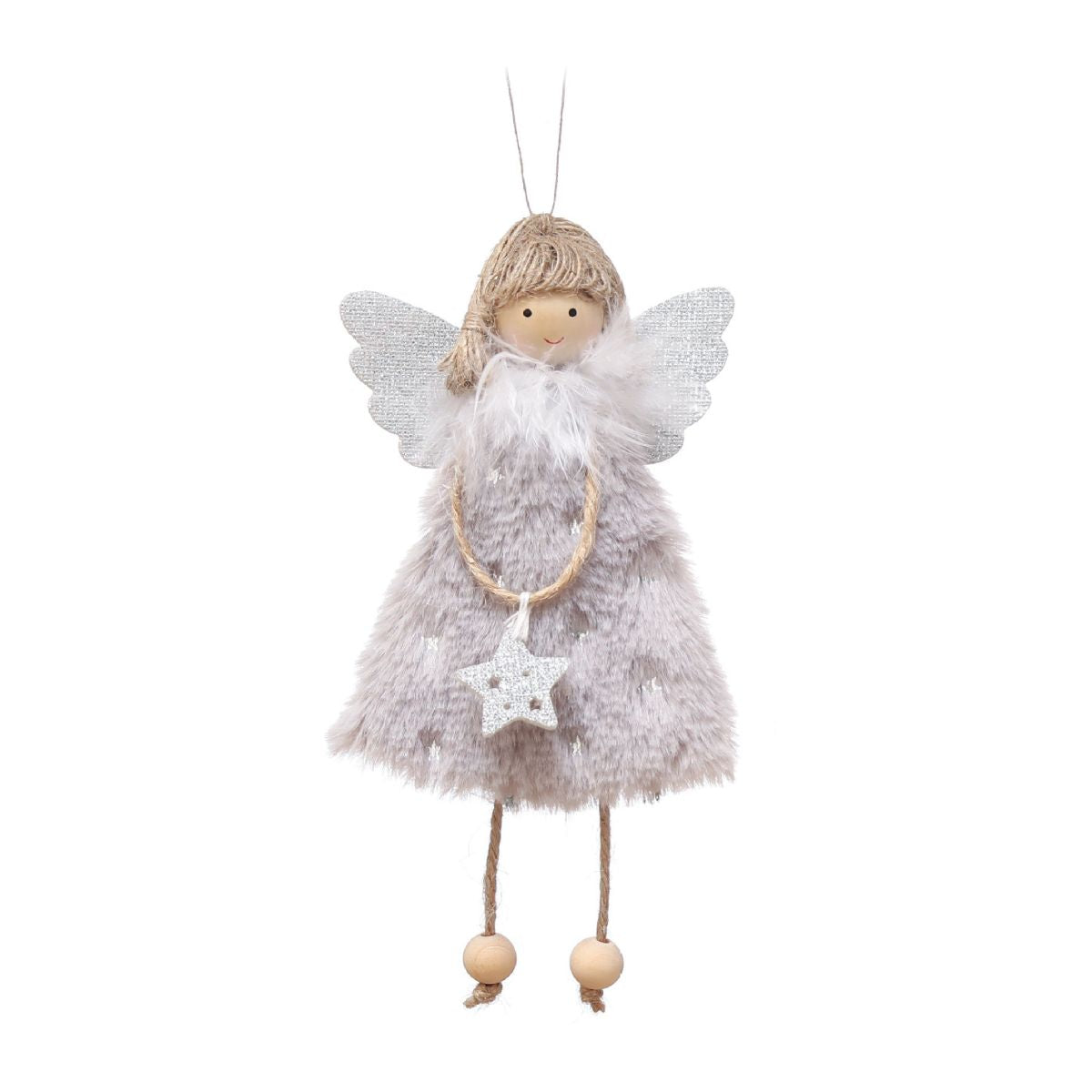 Decoratiune de Craciun, papusa Inger Crem 17 cm, 1, hectarul.ro