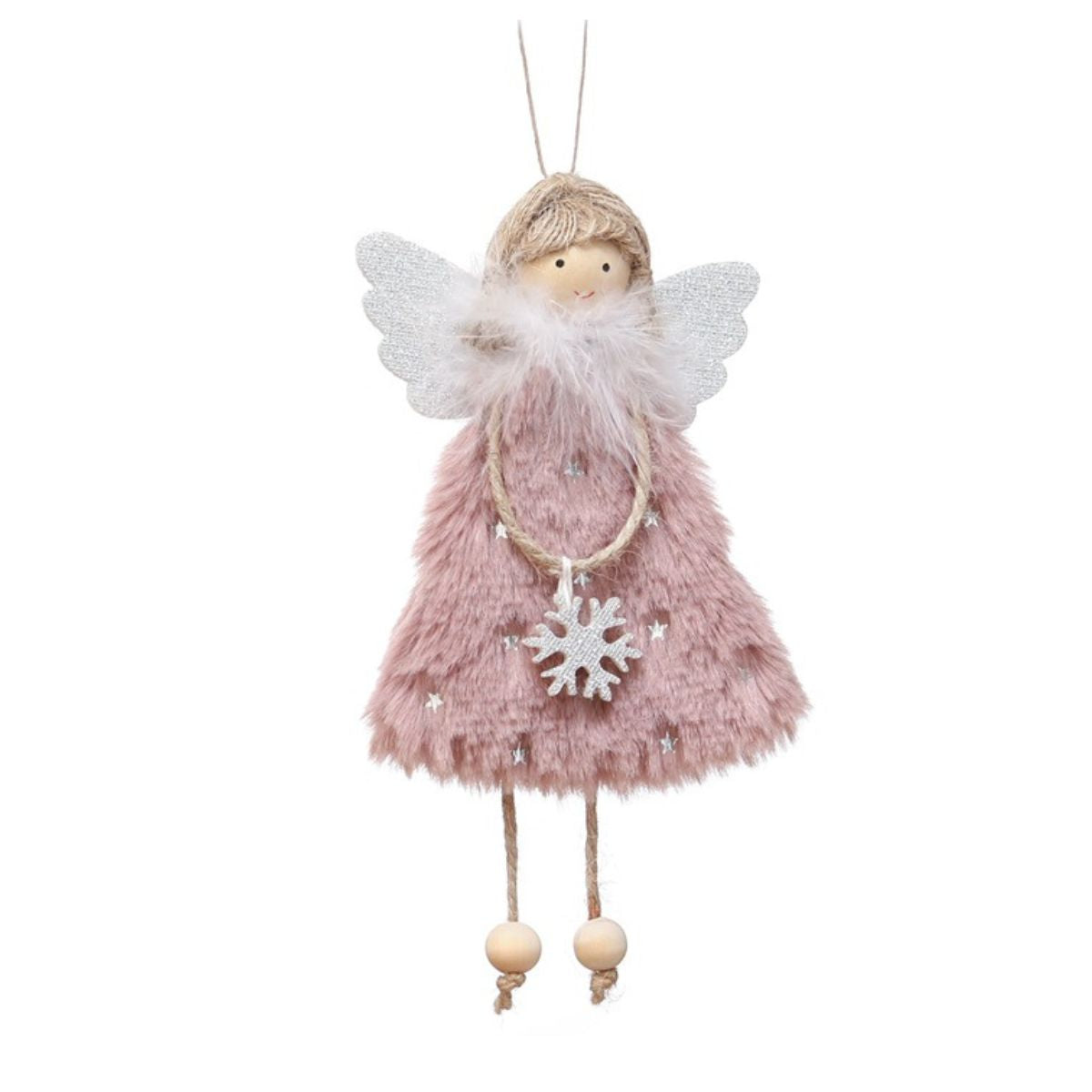 Decoratiune de Craciun, papusa Inger Roz 17 cm, 1, hectarul.ro