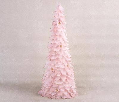 Decoratiune de Craciun Pom Pene MagicHome, roz, 24x60 cm, 1, hectarul.ro