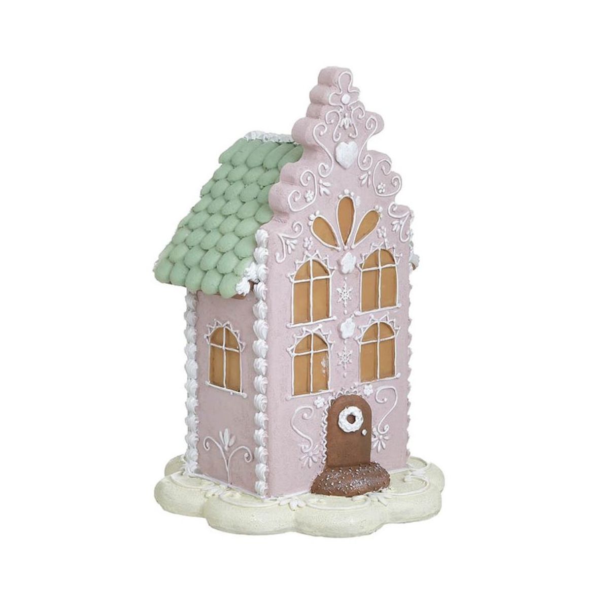 Decoratiune de Craciun roz/albastru pastel din polirasina 20 cm House Inart, 1, hectarul.ro