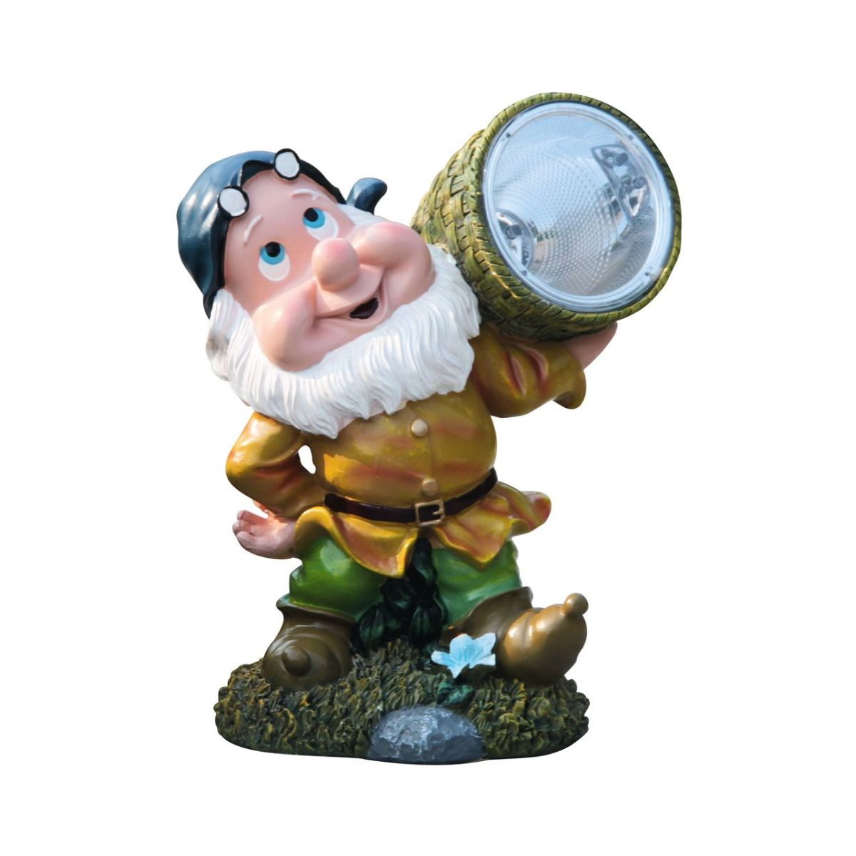 Decoratiune de gradina cu lampa solara cu 4 leduri, tip pitic, Strend Pro Gecco, 20x15x25 cm, din ceramica, multicolora, 1, hectarul.ro