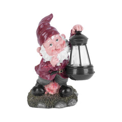 Decoratiune de gradina cu lampa solara tip pitic, Strend Pro Gecco, 17x16x27 cm, din ceramica, multicolora