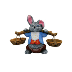 Decoratiune de gradina iepuras cu doua ghivece 10