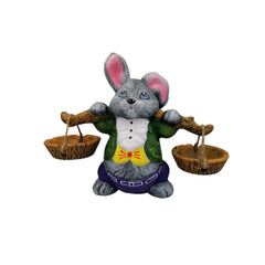 Decoratiune de gradina iepuras cu doua ghivece 3